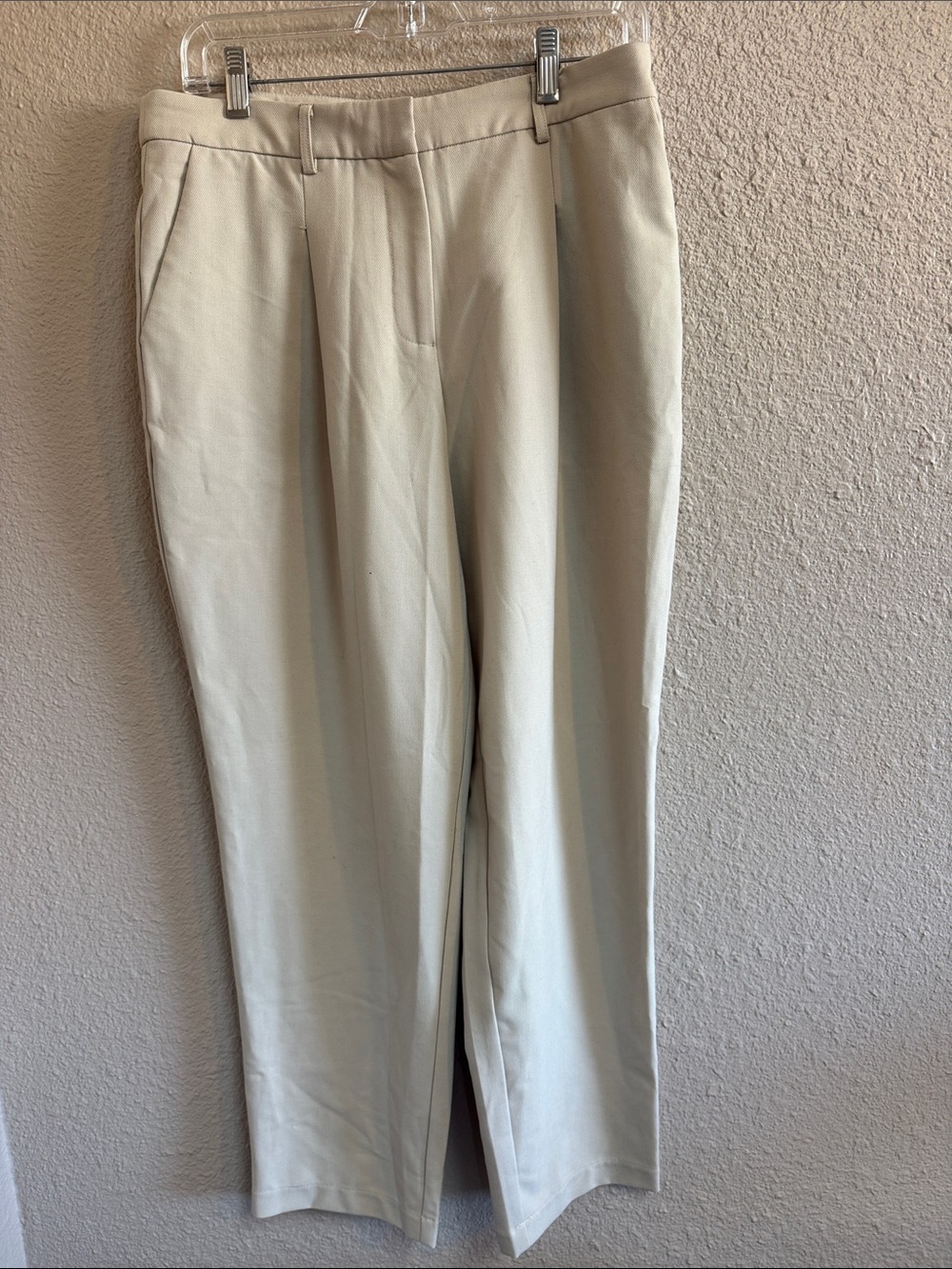 OGL Men's Classic Pleated Dress Pants in Light Beige